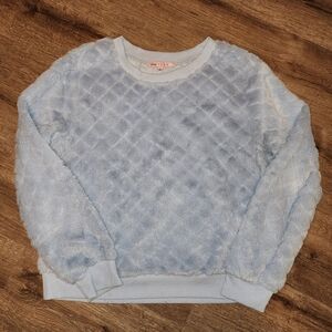 Light Blue Faux Fur Sweatshirt